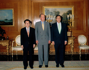 Ignacio Barrero con Jiang Zemin y el Rey Juan Carlos I